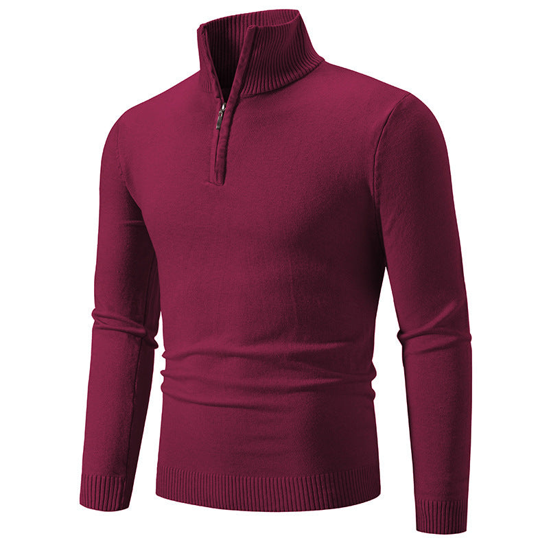 Suéter polar de cuello alto con cremallera de talla grande para hombre 2023