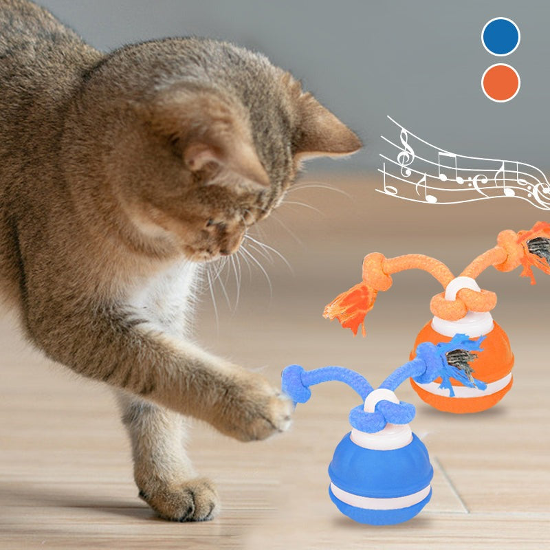 Juguete interactivo para mascotas con forma de bola rodante, recargable por USB