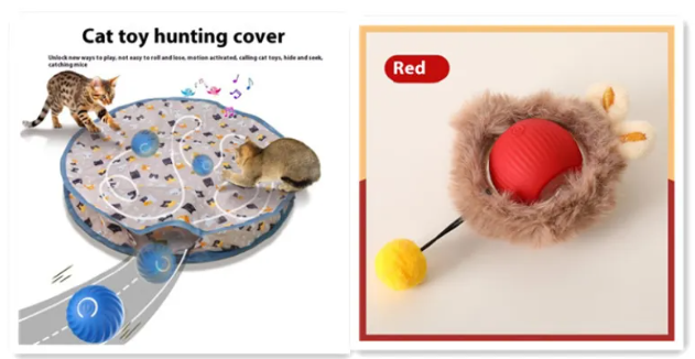 Pelota de juguete PurrPlay autorrodante para gatos