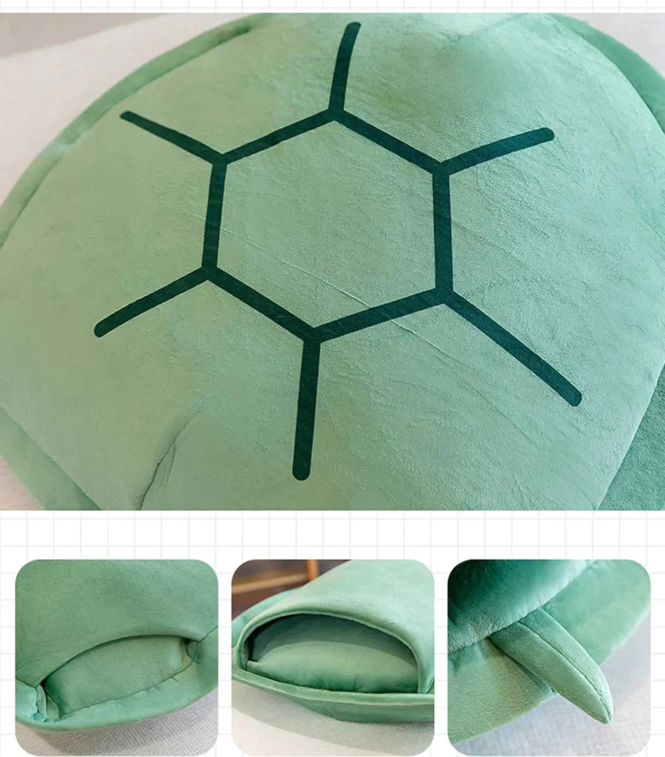 Almohadas Verdes Ponibles con Forma de Caparazón de Tortuga
