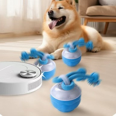Juguete interactivo para mascotas con forma de bola rodante, recargable por USB