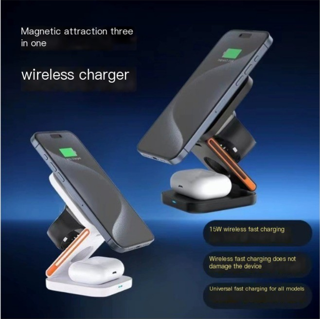 Cargador inalámbrico plegable 3 en 1
