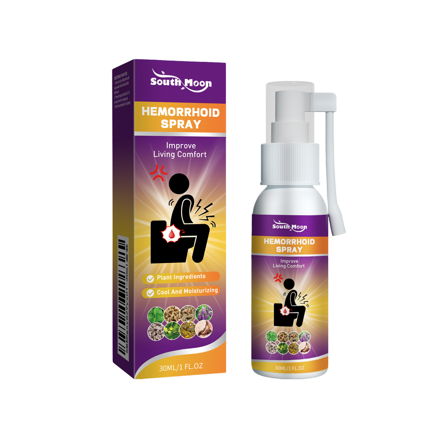 Pulverizador de alivio herbal para hemorroides