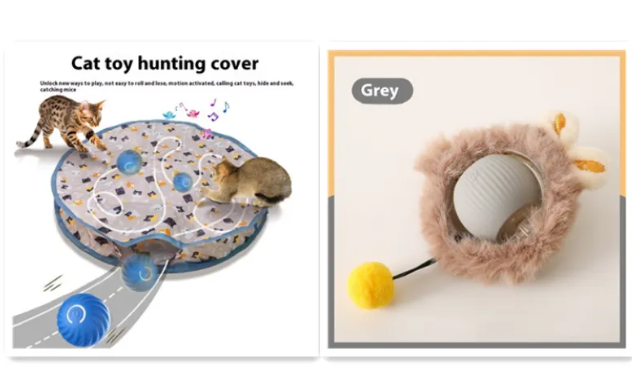 Pelota de juguete PurrPlay autorrodante para gatos