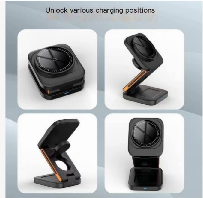 Cargador inalámbrico plegable 3 en 1