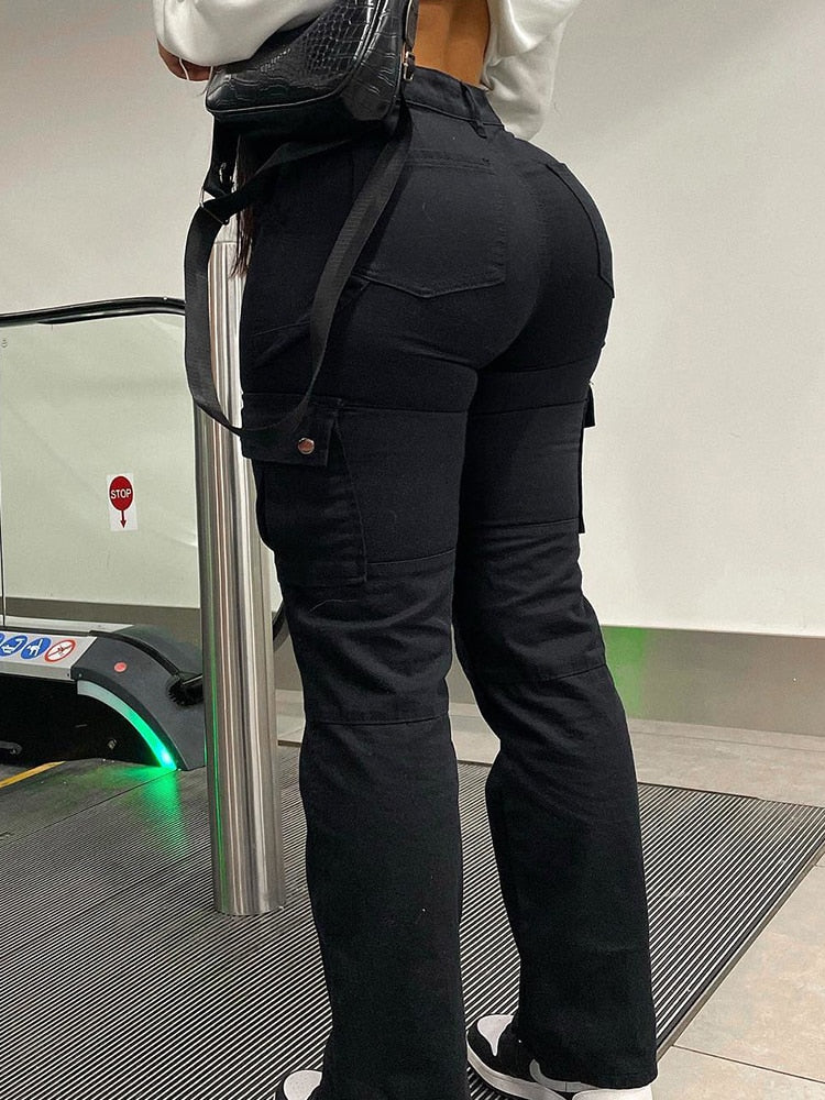 Pantalones cargo de talle alto elegantes