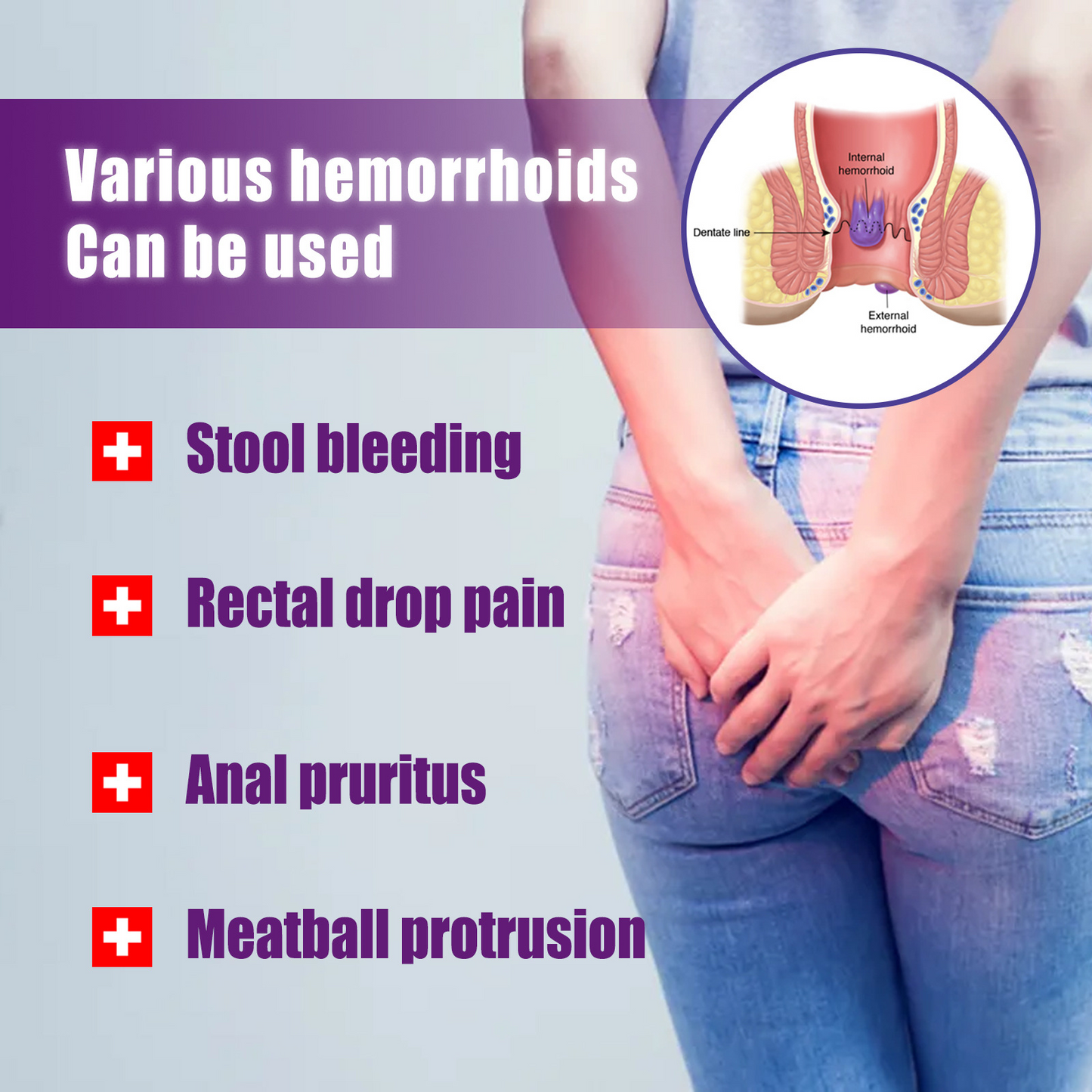 Pulverizador de alivio herbal para hemorroides